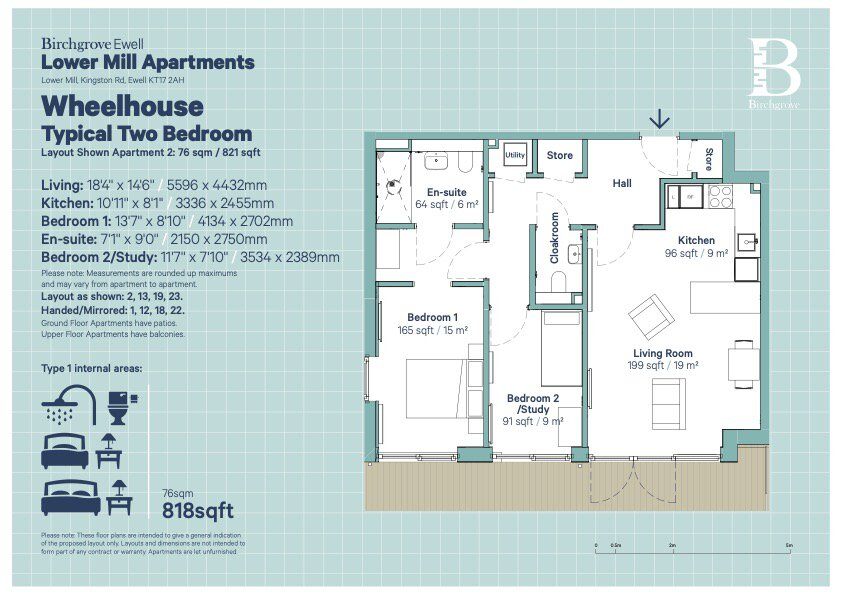 Ewell Typical Two Bedroom Layout