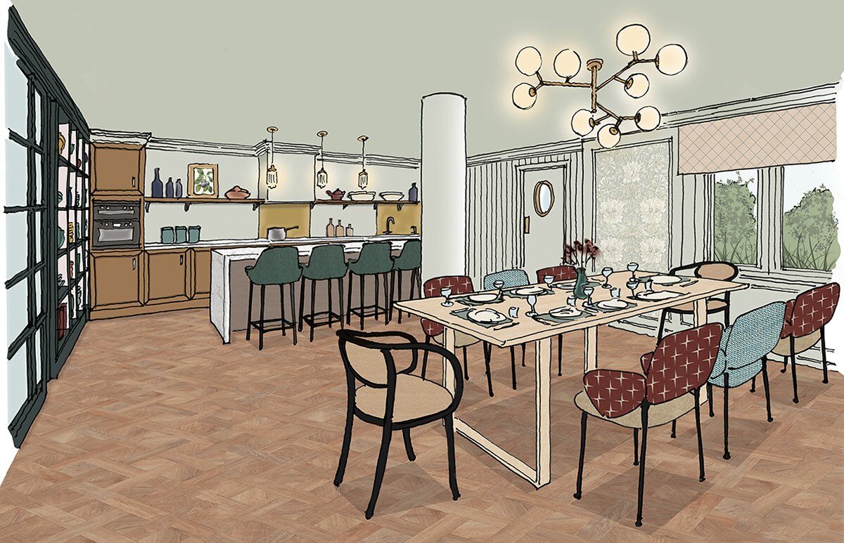 Birchgrove Woking Dining Room Sketch