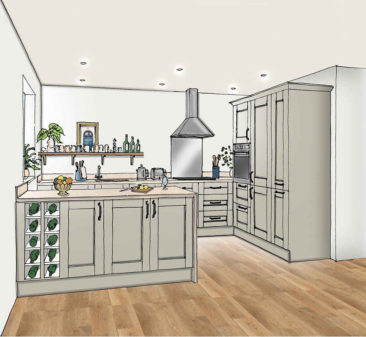 Birchgrove Woking Kitchen Sketch