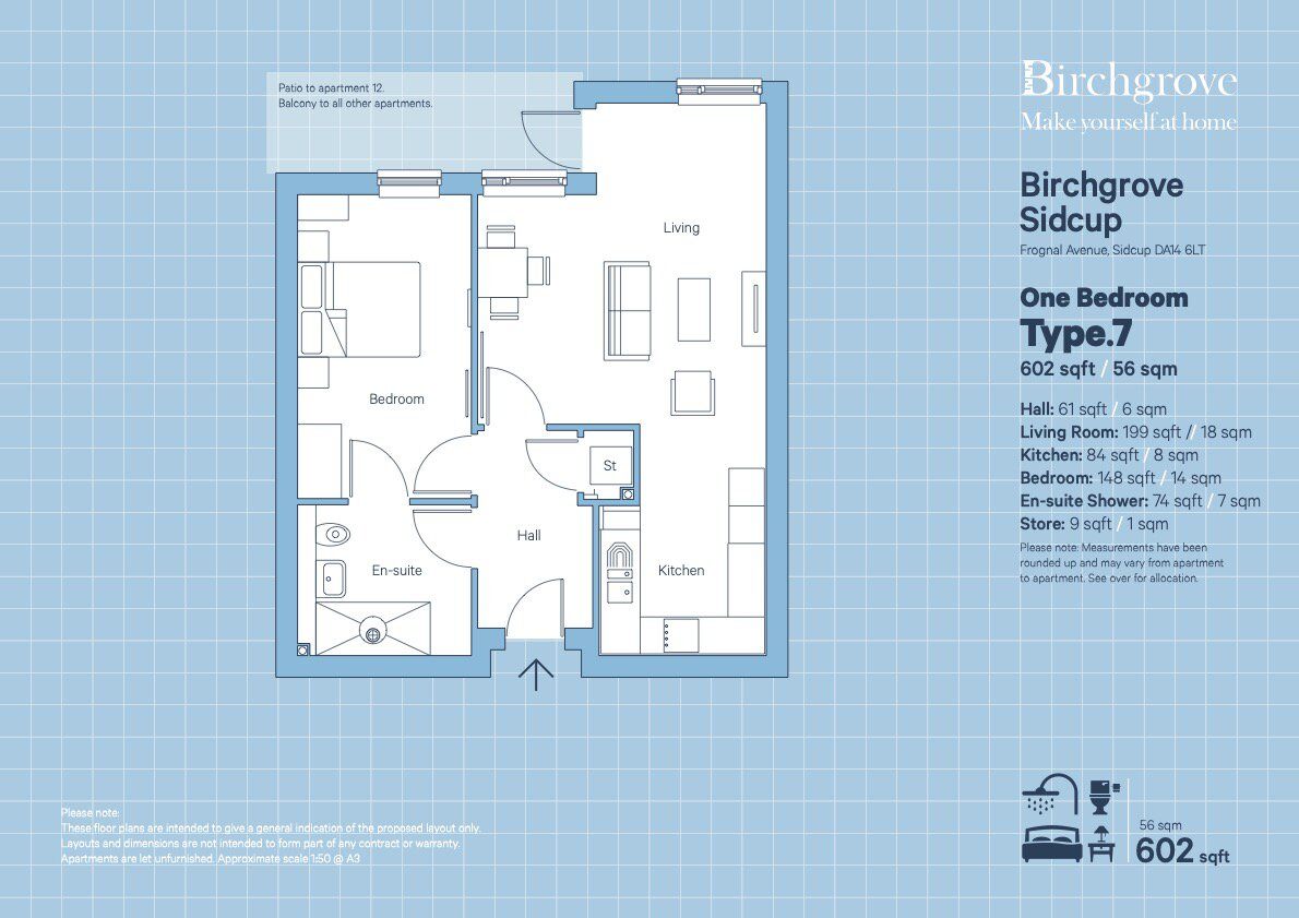 Sidcup Typical One Bedroom Layout