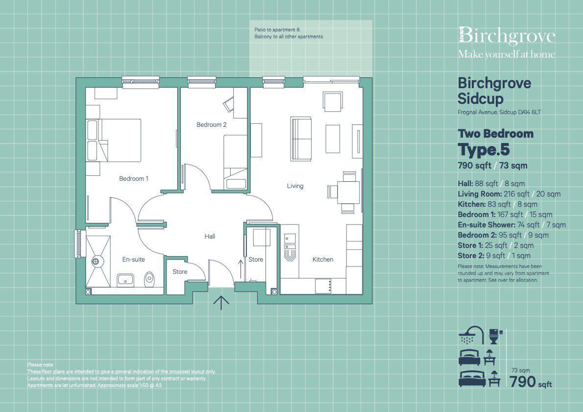 Sidcup Typical Two Bedroom Layout